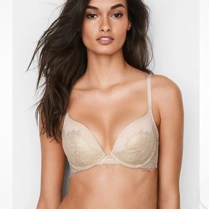Victoria's Secret Dream Angels Push Up Bra - Gold Shine Lace